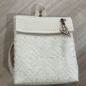 White Woven Backpack